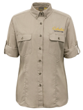 CAB Ladies Employee Convertible Roll-Tab Long Sleeve Seamed Shirt - British Tan
