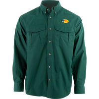 BPS Men's Woven LS Employee Shirt - Green