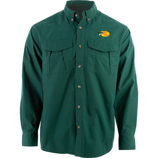 BPS Men's Woven LS Employee Shirt - Green