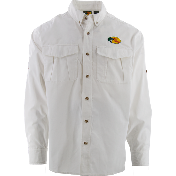 BPS Men's Woven LS Employee Shirt - White