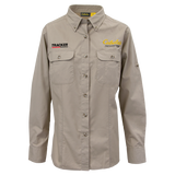 CAB/Tracker Ladies Employee Convertible Roll-Tab Long Sleeve Seamed Shirt - British Tan