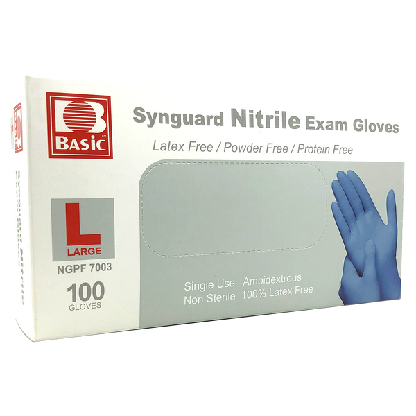 Basic Synguard - Powder Free Nitrile Exam Gloves - 1 box of 100