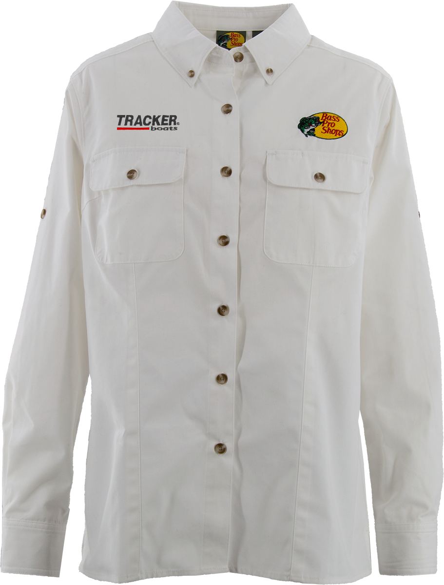 BPS/Tracker Ladies Employee LS Seamed Shirt - White – BPS Coupa Punch Out