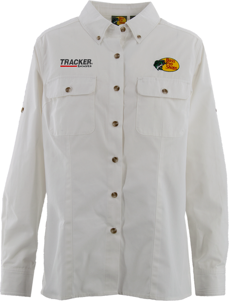 BPS/Tracker Ladies Employee LS Seamed Shirt - White