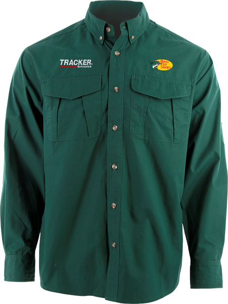 BPS/Tracker Men's Woven LS Employee Shirt - Green