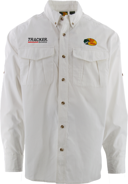 BPS/Tracker Men's Woven LS Employee Shirt - White