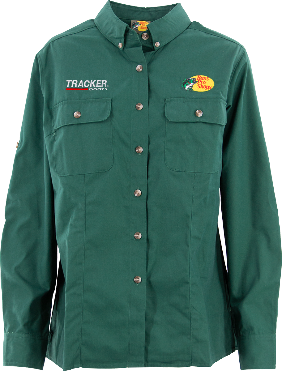 BPS/Tracker Ladies Employee LS Seamed Shirt - Green – BPS Coupa Punch Out