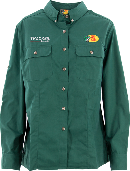 BPS/Tracker Ladies Employee LS Seamed Shirt - Green